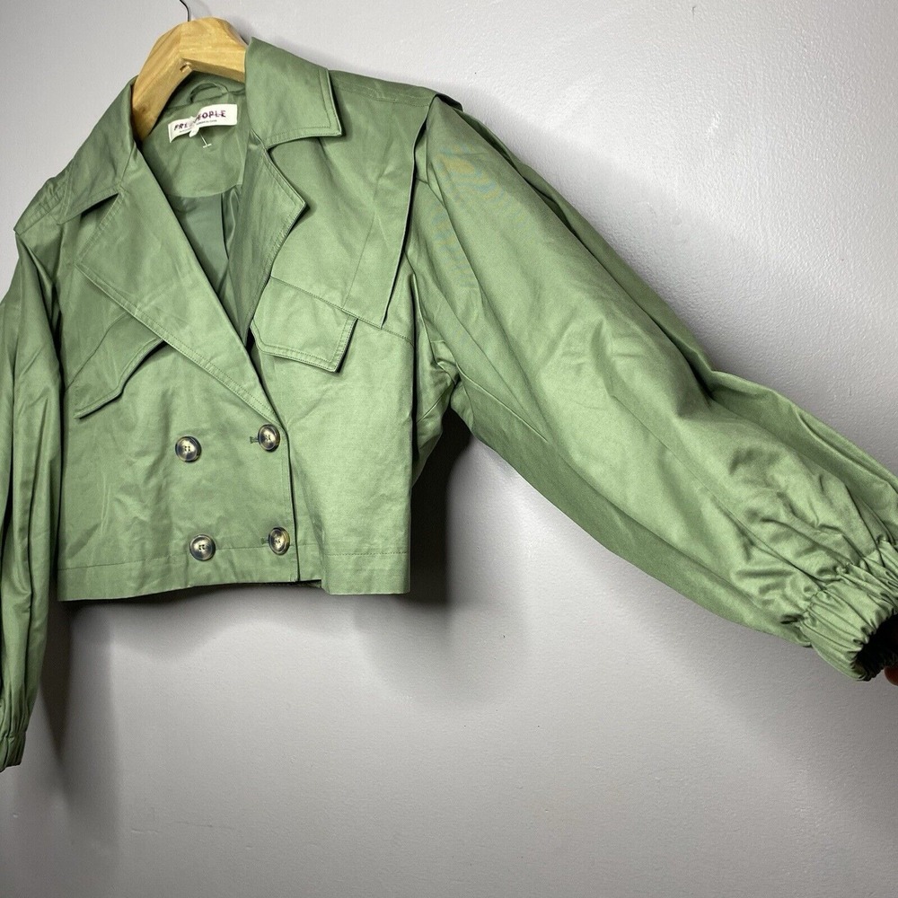 Free People Women's Looking Glass Trench Coat  Green Size S‎ - Picture 5 of 16